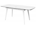 Стол ELIOT 120 HIGH GLOSS STATUARIO Белый мрамор глянцевый, керамика/ белый каркас 