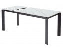 Стол CORNER 120 MATT WHITE MARBLE SOLID CERAMIC / BLACK, ®DISAUR