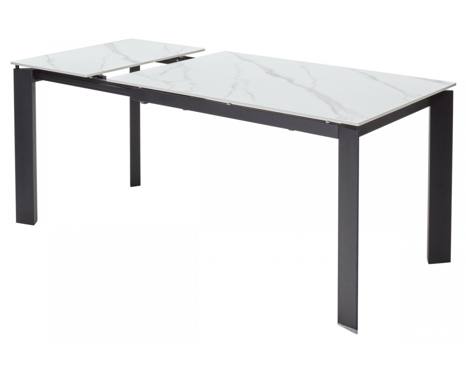 Стол CORNER 120 MATT WHITE MARBLE SOLID CERAMIC / BLACK, ®DISAUR