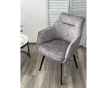 Стул РЕНЛИ (RENLY) 180 град. поворот. 7525-180 Серый, велюр / Черный, ®DISAUR