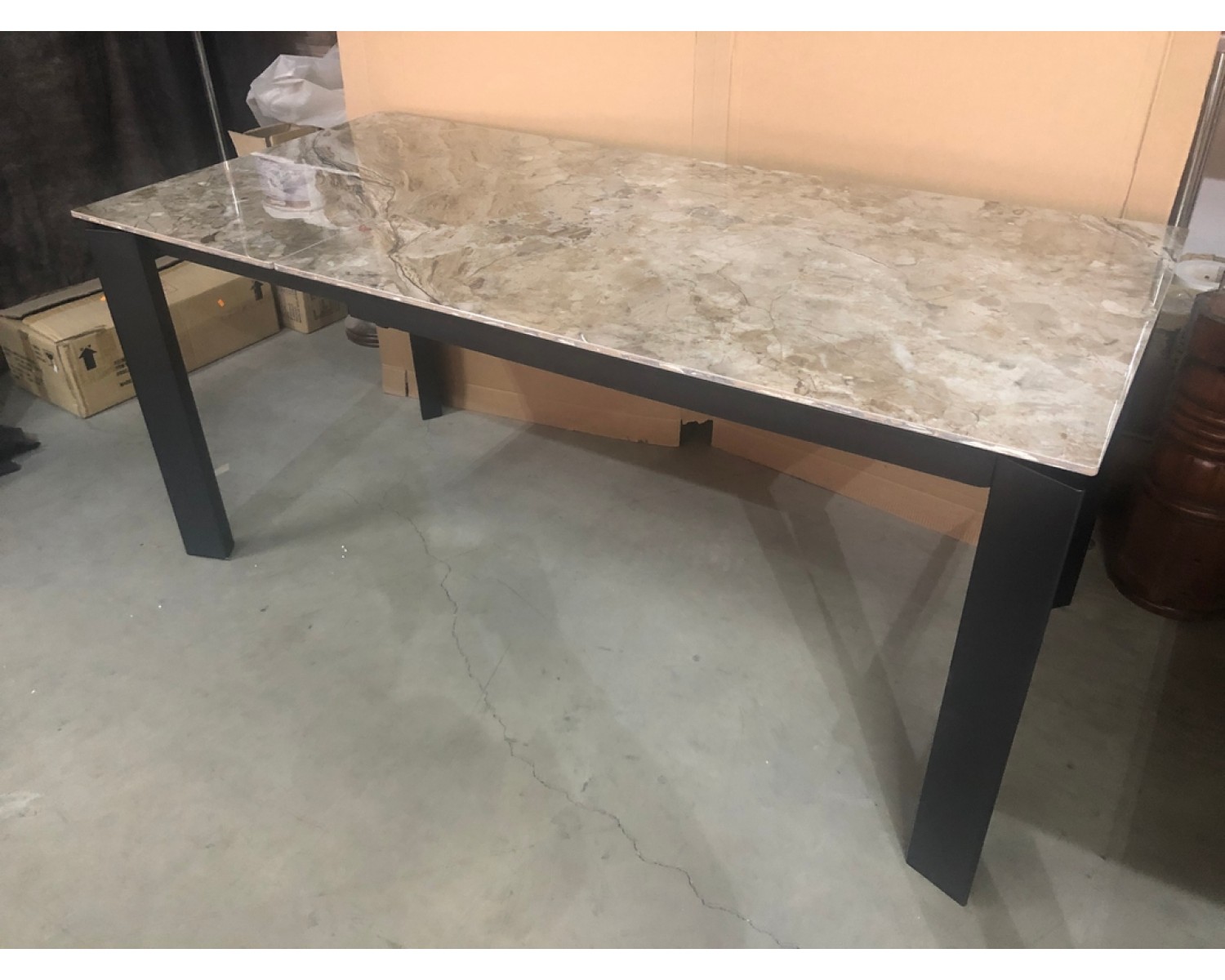 Стол CORNER 120 GLOSS ATHENS BROWN SINTERED STONE / BLACK