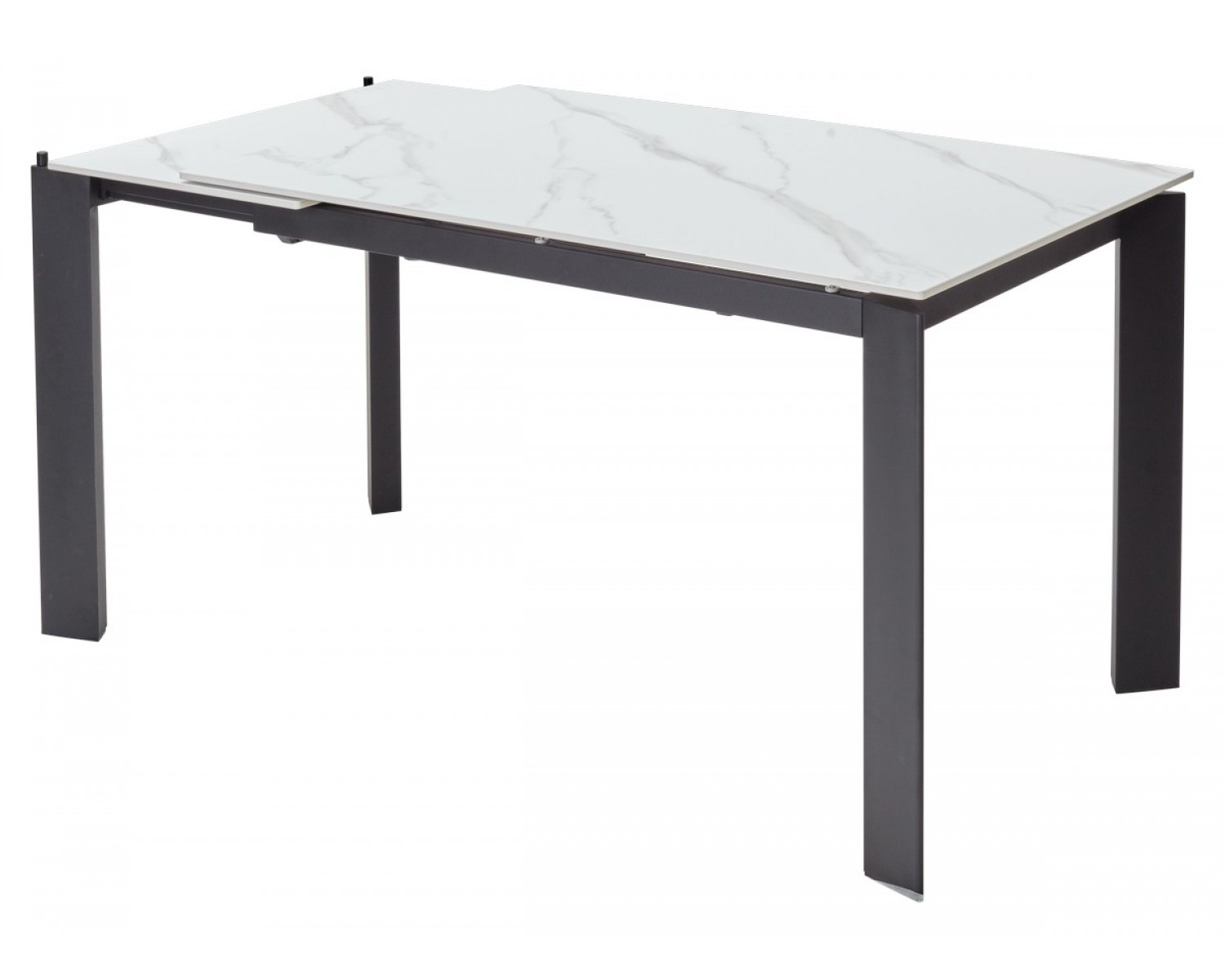 Стол CORNER 120 MATT WHITE MARBLE SOLID CERAMIC / BLACK, ®DISAUR