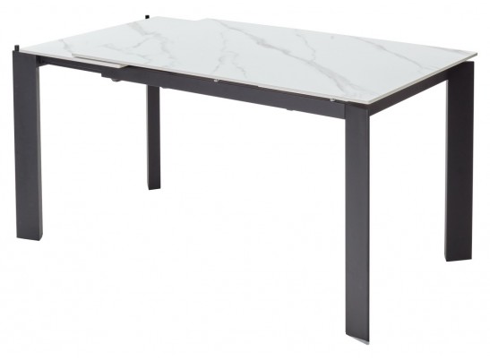 Стол CORNER 120 MATT WHITE MARBLE SOLID CERAMIC / BLACK, ®DISAUR