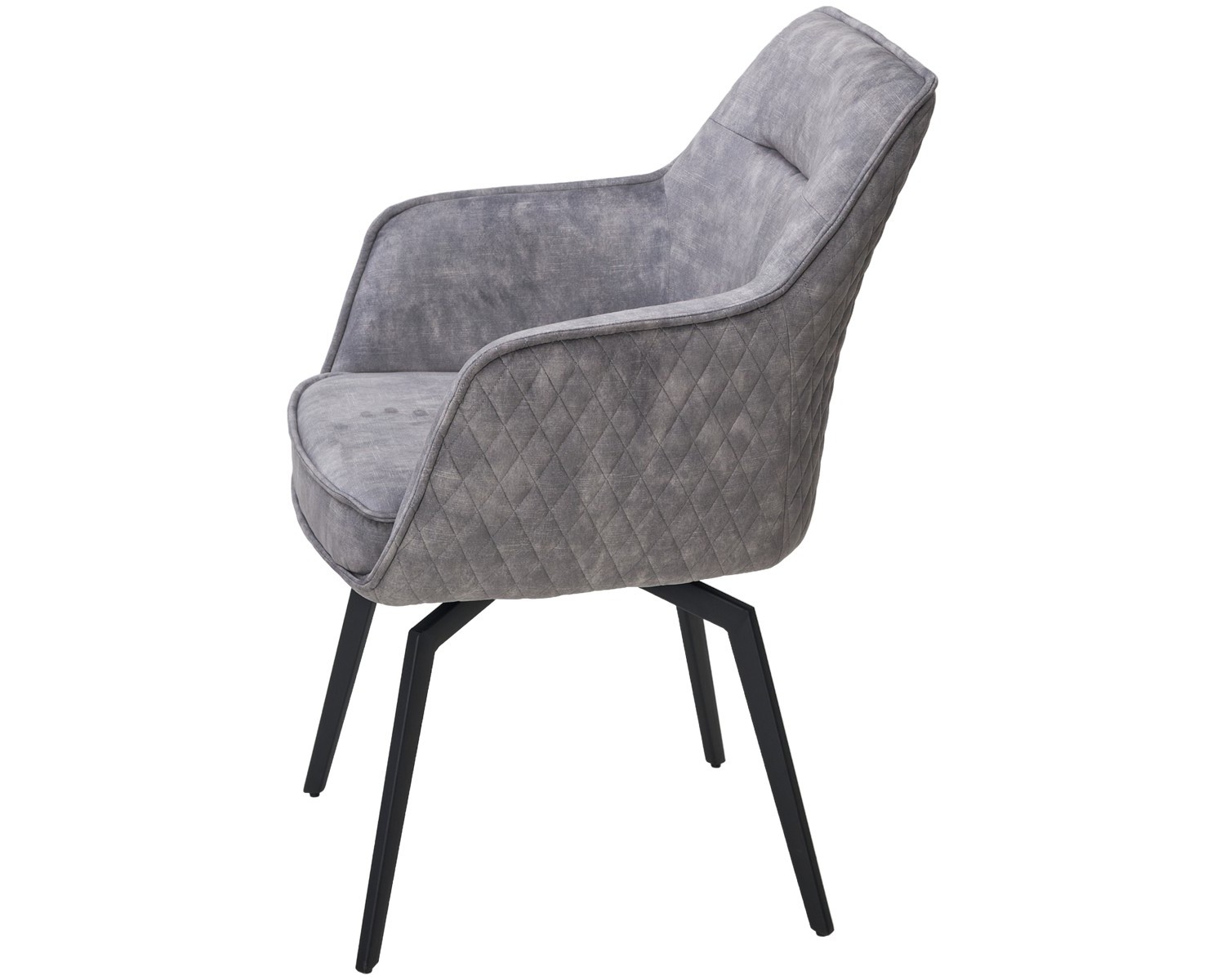 Стул RENLY 180 град. поворот. 7525-180 Серый, велюр / Черный, ®DISAUR