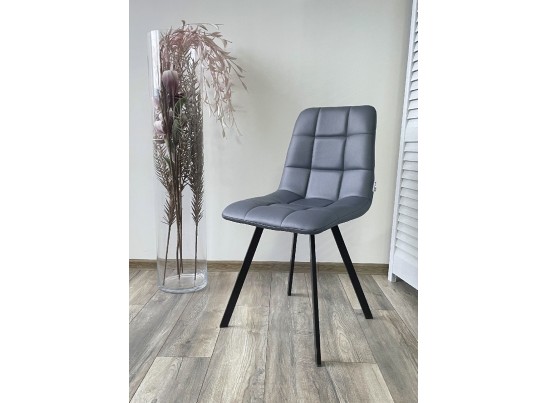 Стул CHILLI SQUARE HK017-09 серо-черничный, PU/ черный каркас 