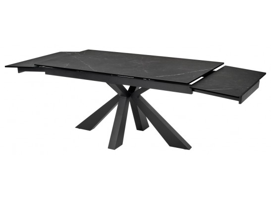 Стол ALEZIO 160 KL-135 Темно-серый мрамор матовый, итальянская керамика/ BLACK 
