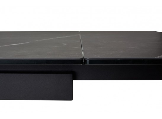 Стол ALEZIO 160 KL-135 Темно-серый мрамор матовый, итальянская керамика/ BLACK 