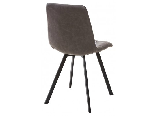 Стул CHILLI SQUARE RU-07 серая сталь, PU / черный каркас 