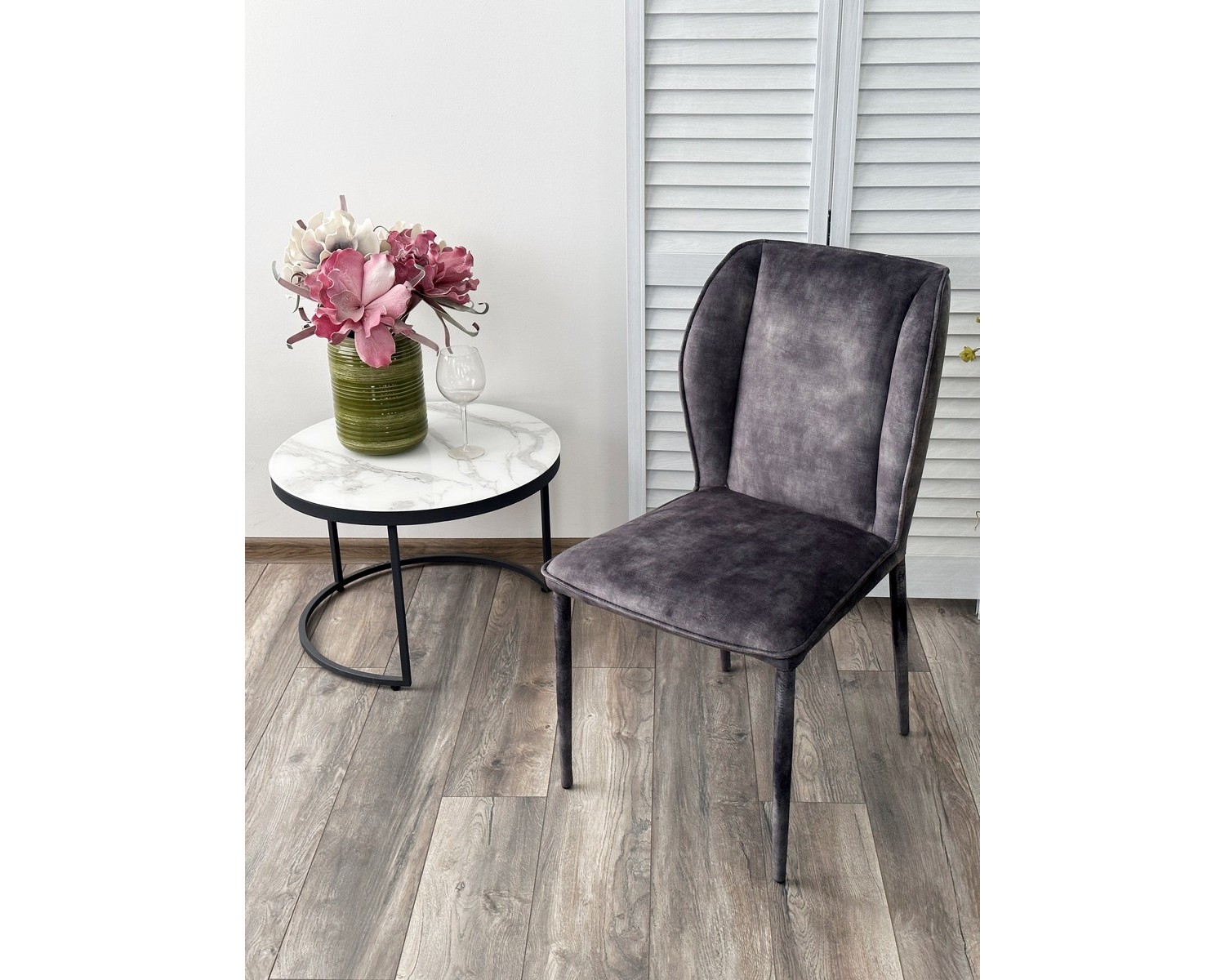 Стул SONDRIO Grey Color-32, велюр / каркас в "чулках", ®DISAUR