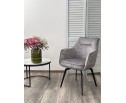 Стул RENLY 180 град. поворот. 7525-180 Серый, велюр / Черный, ®DISAUR