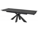 Стол ALEZIO 160 KL-135 Темно-серый мрамор матовый, итальянская керамика/ BLACK 