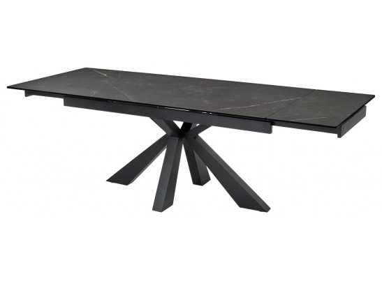 Стол ALEZIO 160 KL-135 Темно-серый мрамор матовый, итальянская керамика/ BLACK 