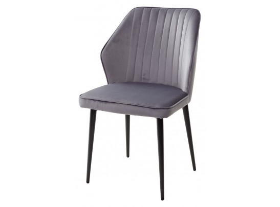 Стул SEATTLE-V СЕРЫЙ #27, велюр / черный каркас 