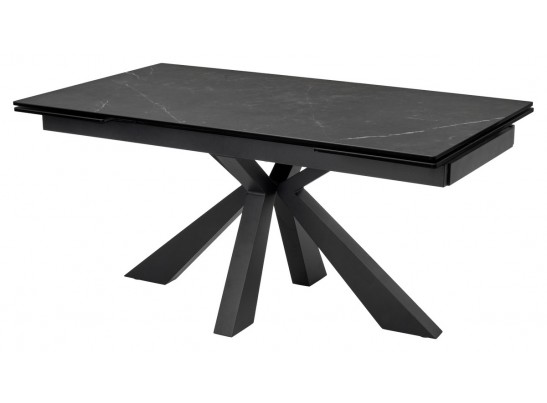Стол ALEZIO 160 KL-135 Темно-серый мрамор матовый, итальянская керамика/ BLACK 
