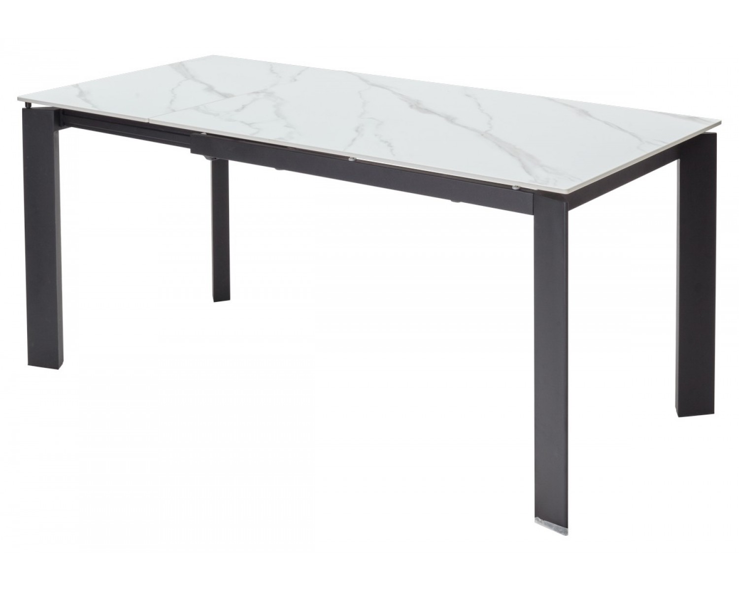 Стол CORNER 120 MATT WHITE MARBLE SOLID CERAMIC / BLACK, ®DISAUR