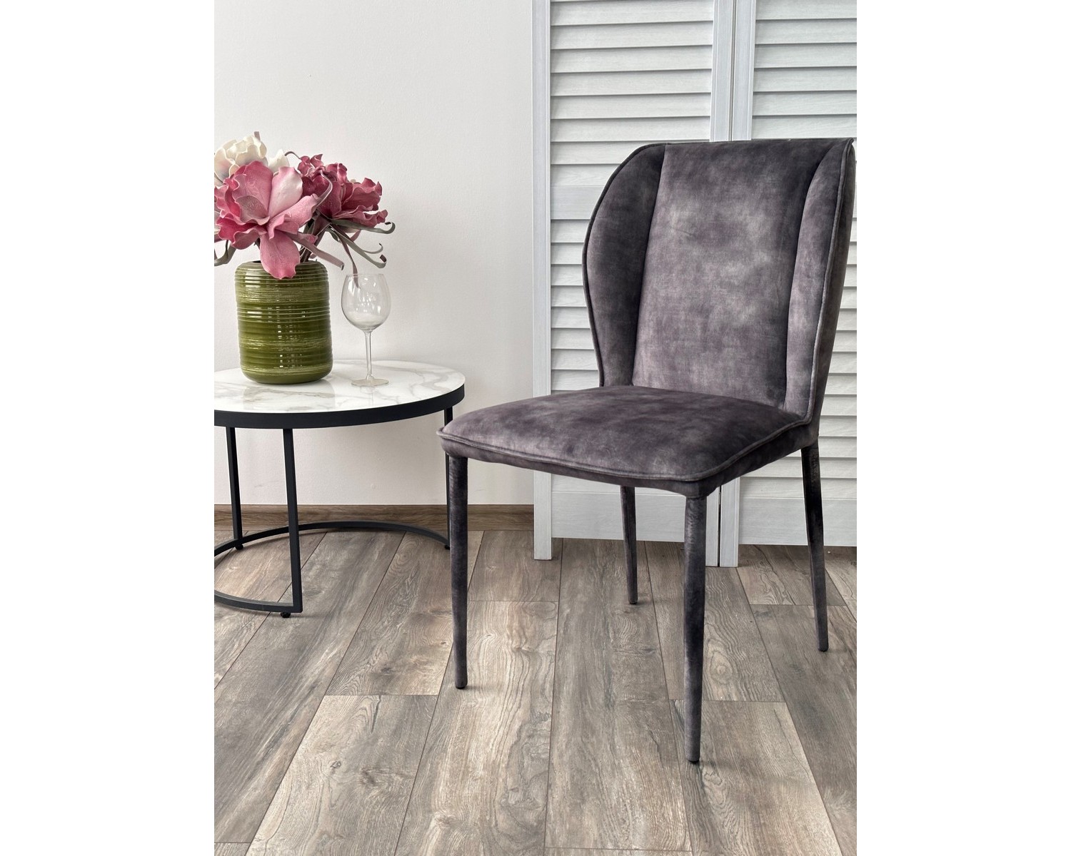 Стул SONDRIO Grey Color-32, велюр / каркас в "чулках", ®DISAUR
