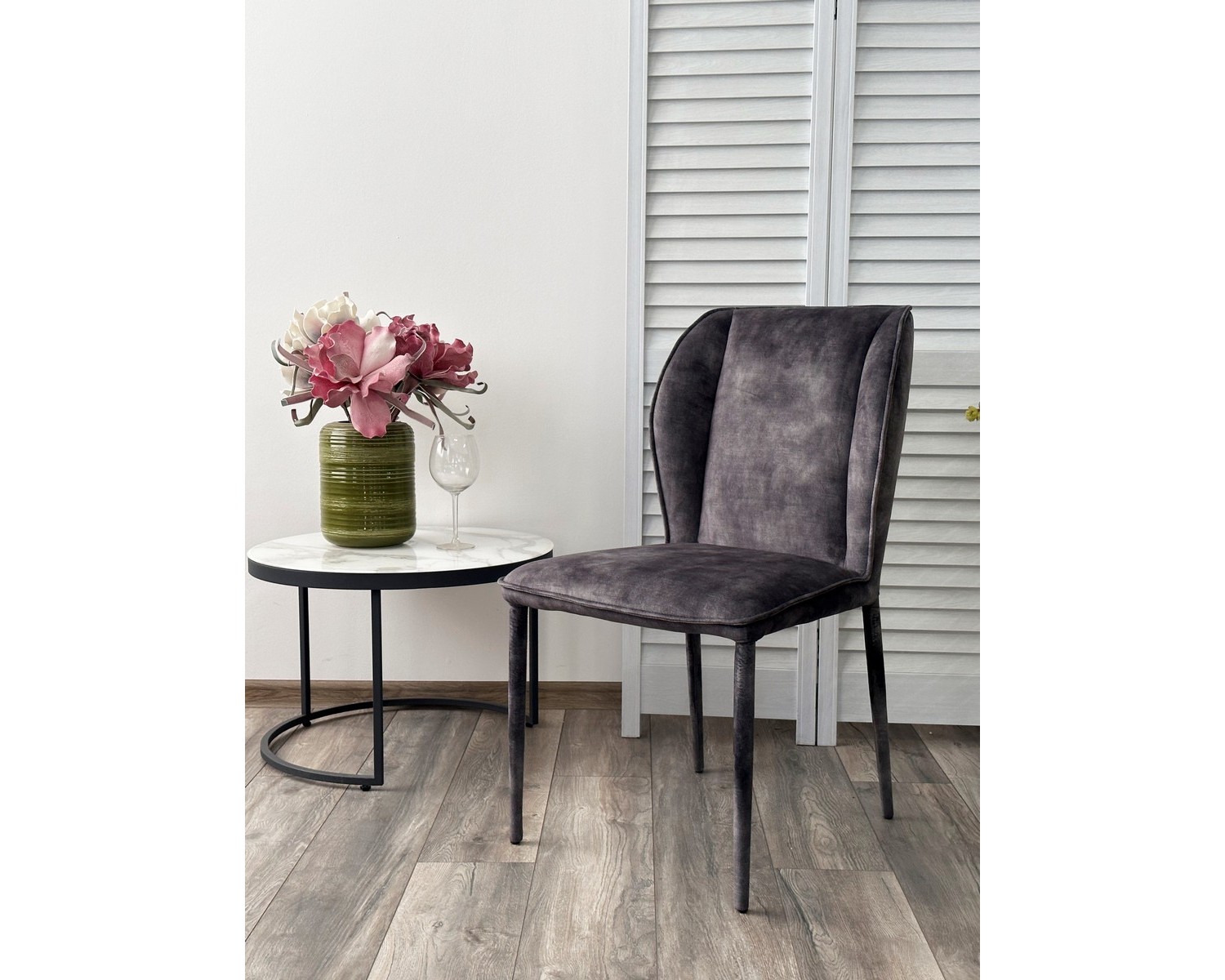Стул SONDRIO Grey Color-32, велюр / каркас в "чулках", ®DISAUR