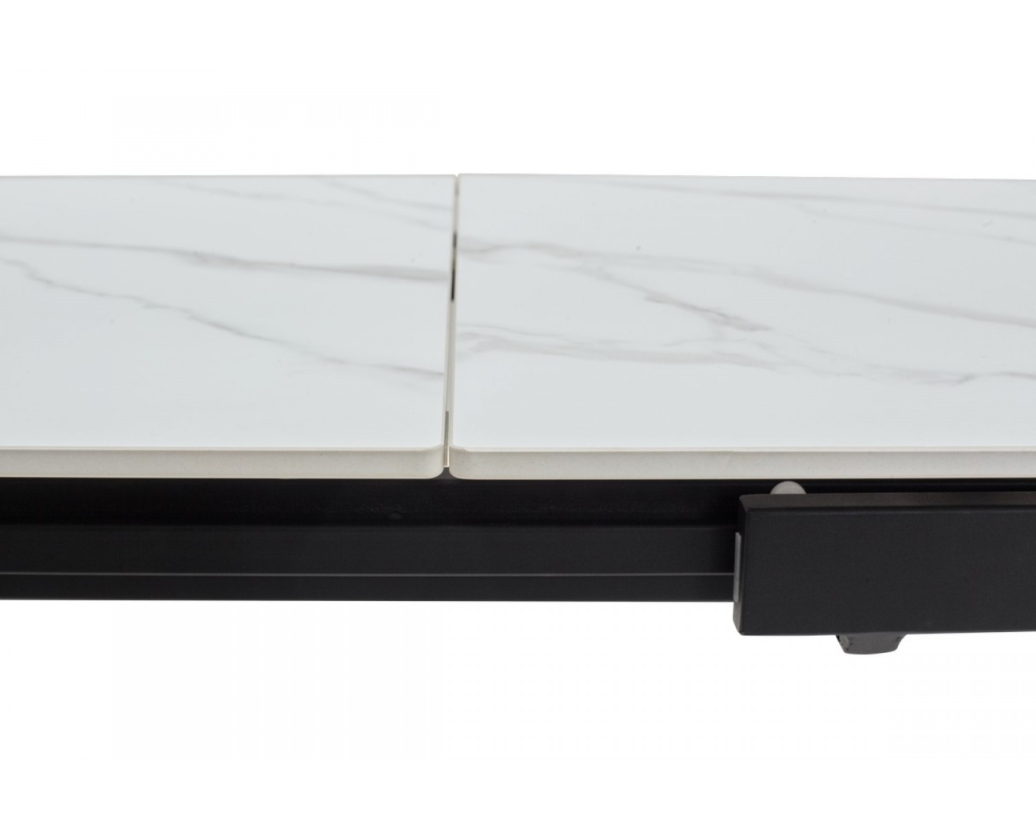 Стол CORNER 120 MATT WHITE MARBLE SOLID CERAMIC / BLACK, ®DISAUR