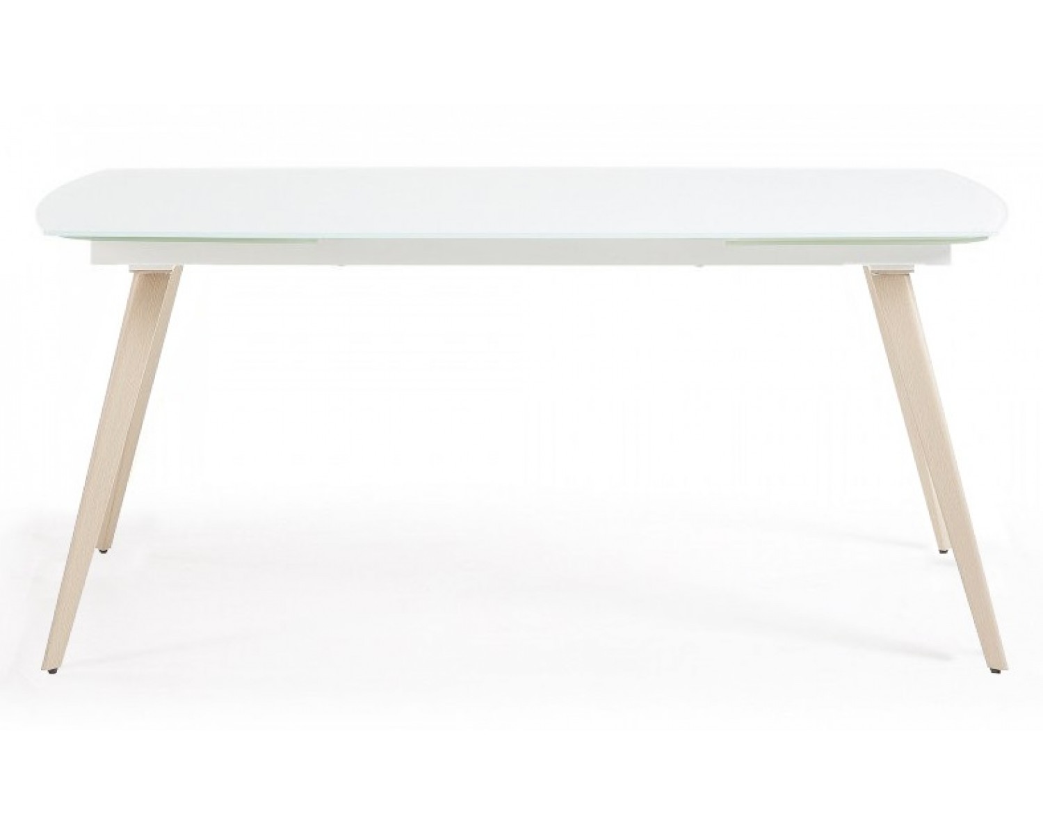 Стол ELIOT 140 Super white glass+Wood