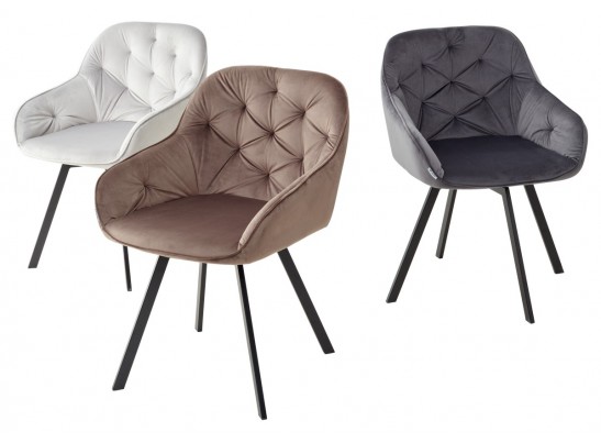 Стул GALE 360 град. поворот. BLUVEL-03 LIGHT GREY, велюр/ черный каркас, 