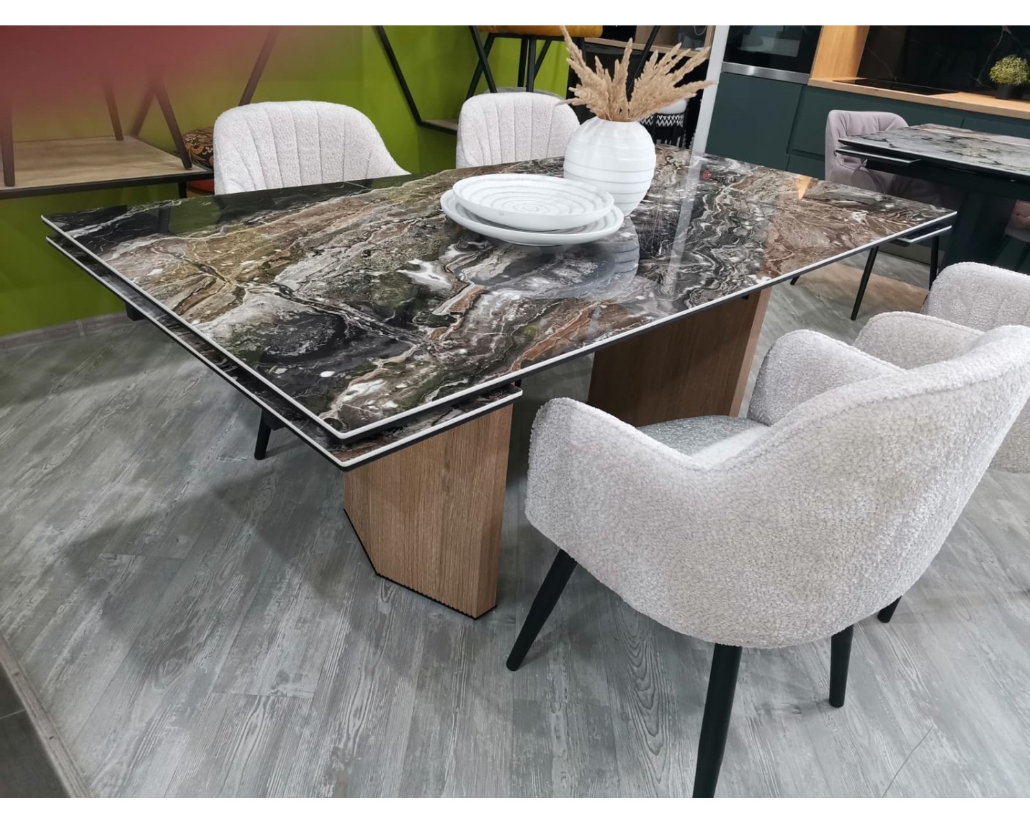 Стол МОЦАРТ 200 AMADEUS POLISHED, керамика / Дуб монтана