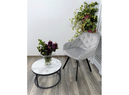 Стул GALE 360 град. поворот. BLUVEL-03 LIGHT GREY, велюр/ черный каркас, 