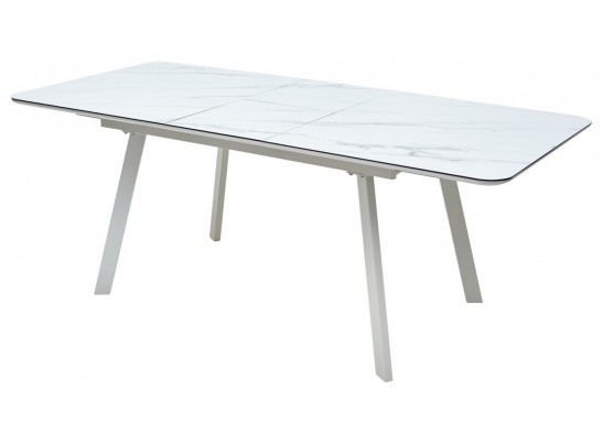Стол ARUBA 160 GREY-WHITE/ WHITE глазурованное стекло 