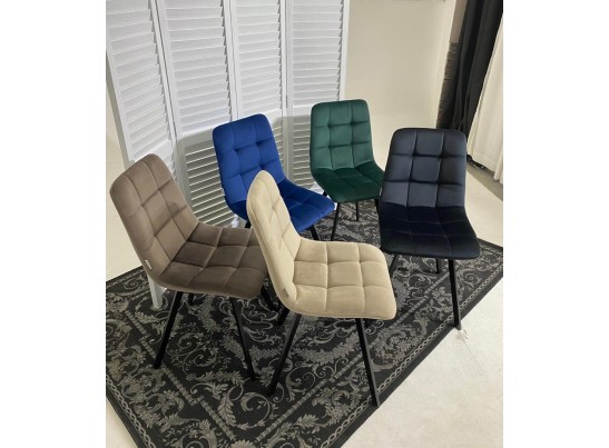 Стул CHILLI SQUARE BLUVEL-38 LATTE, велюр 