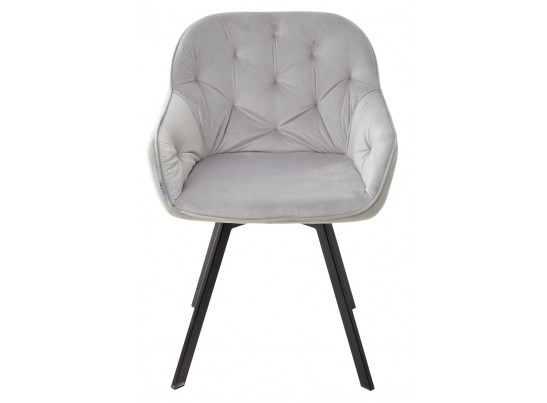 Стул GALE 360 град. поворот. BLUVEL-03 LIGHT GREY, велюр/ черный каркас, 