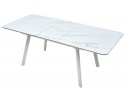 Стол ARUBA 160 GREY-WHITE/ WHITE глазурованное стекло 