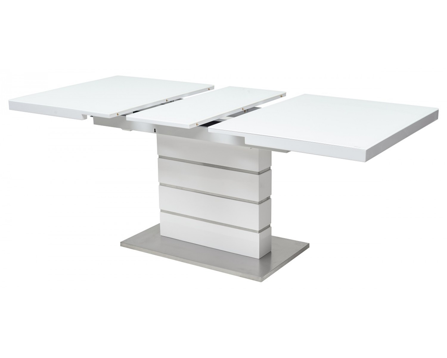 Стол QUADRO 140 WHITE GLASS белый глянец