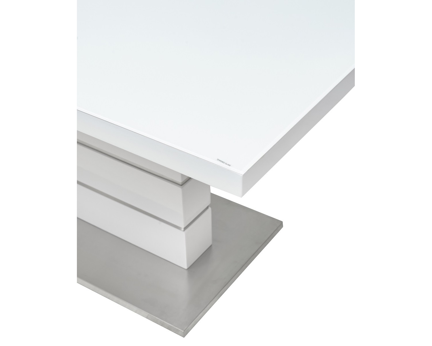 Стол QUADRO 140 WHITE GLASS белый глянец