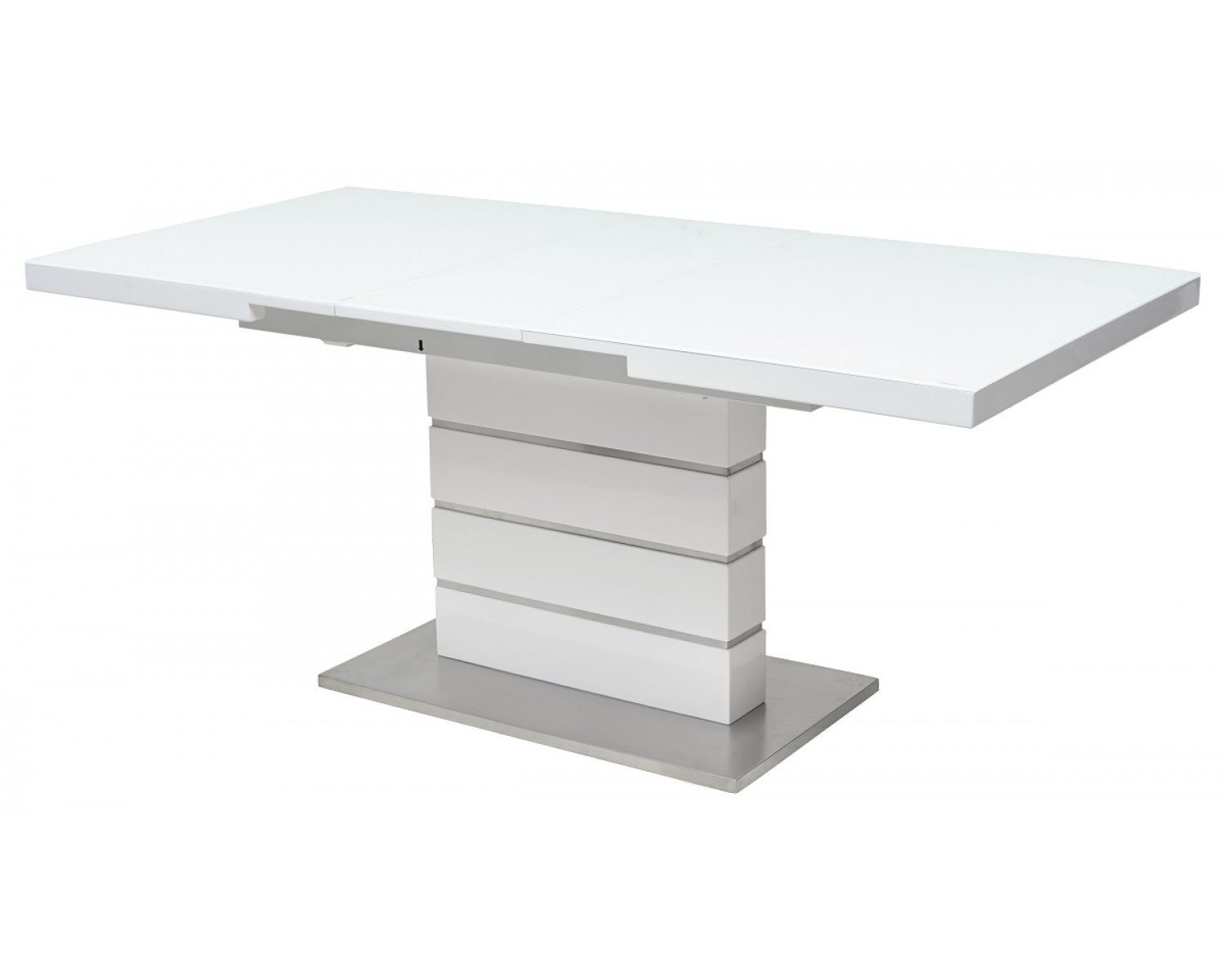 Стол QUADRO 140 WHITE GLASS белый глянец