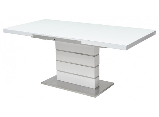 Стол QUADRO 140 WHITE GLASS белый глянец 
