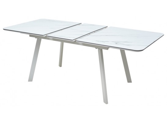 Стол ARUBA 160 GREY-WHITE/ WHITE глазурованное стекло 