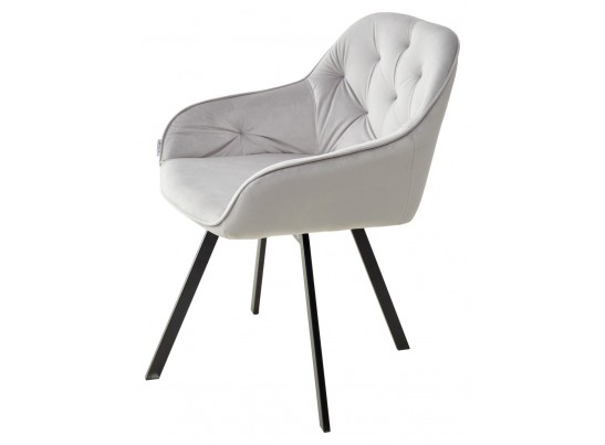 Стул GALE 360 град. поворот. BLUVEL-03 LIGHT GREY, велюр/ черный каркас, 