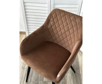 Стул БРЕНДИ (BRANDY) 505-11 Кофе, велюр "беспальчиковый" / черный каркас