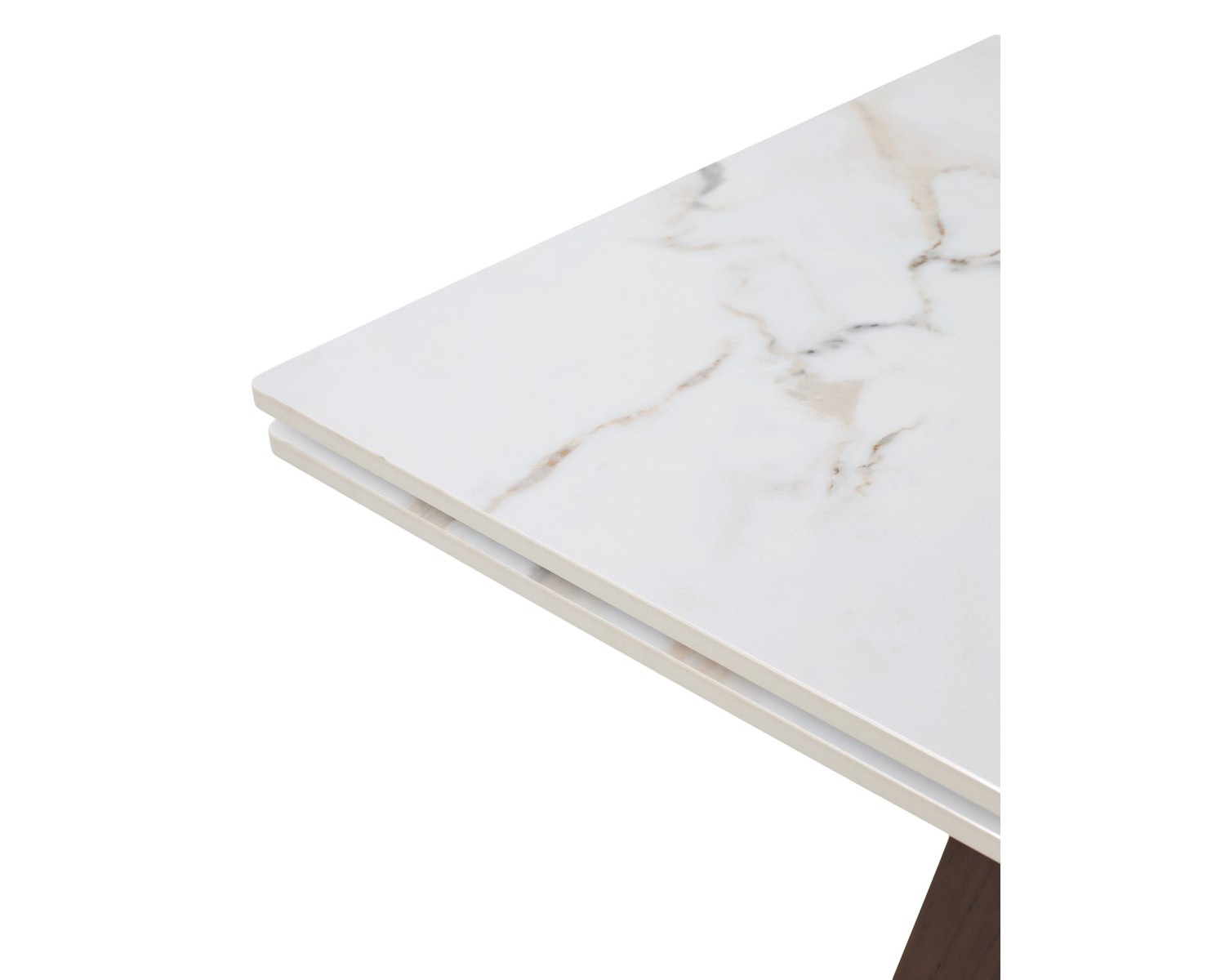 Купить Стол БЭТИС (BETIS) 180 цвет МРАМОР (MATTE GILDED WHITE SOLID CERAMIC) / Орех (WALNUT), ®DISAUR по цене 91900 в Екатеринбурге