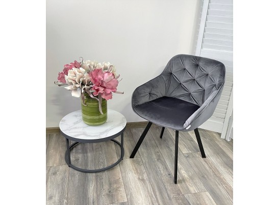 Стул GALE 360 град. поворот. BLUVEL-14 GREY, велюр/ черный каркас, 