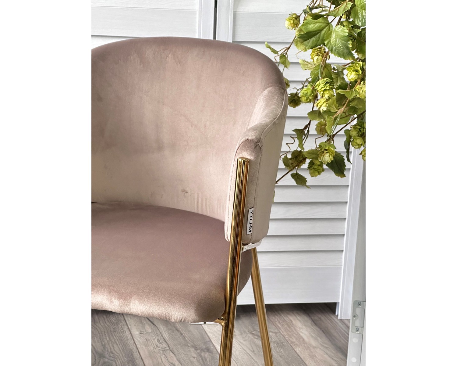 Стул DILL BLUVEL-40 BEIGE, велюр/ золотой каркас