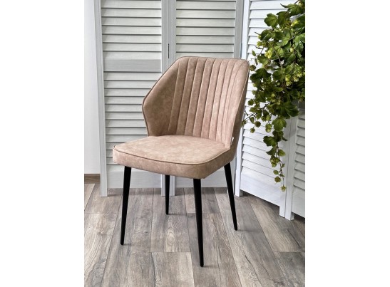 Стул SEATTLE-V Kashemir 135 Бежевый, велюр / черный каркас 