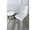 Стул CHIC WZ2042-18 белая галька, фактурный велюр/ белый каркас 
