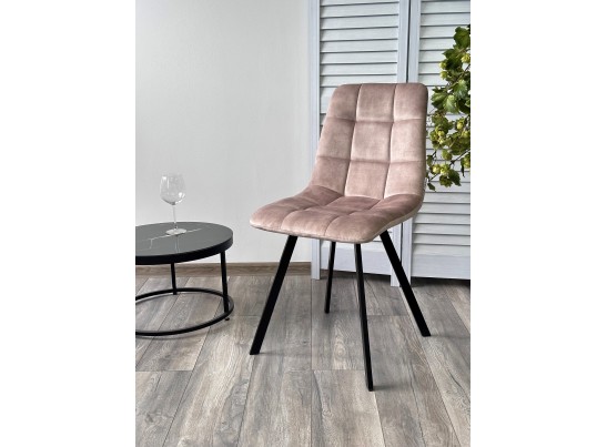 Стул CHILLI SQUARE UF912-10B античный бежевый, велюр без "пальчиковый"/ черный каркас 