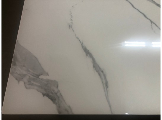 Стол CORNER 120 GLOSS STATUARIO WHITE SINTERED STONE / WHITE 