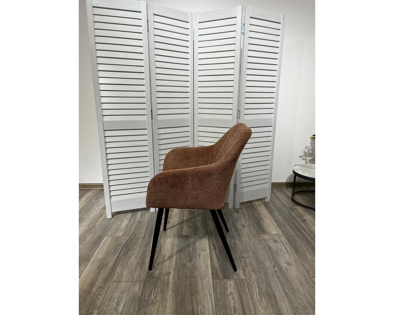 Стул BRANDY WZ2042-08 бронзовый фактурный велюр/ черный каркас