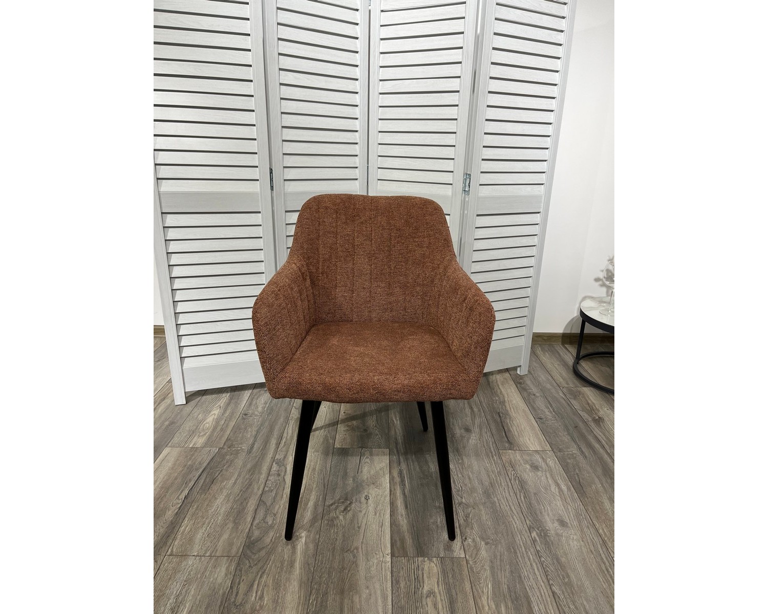 Стул BRANDY WZ2042-08 бронзовый фактурный велюр/ черный каркас
