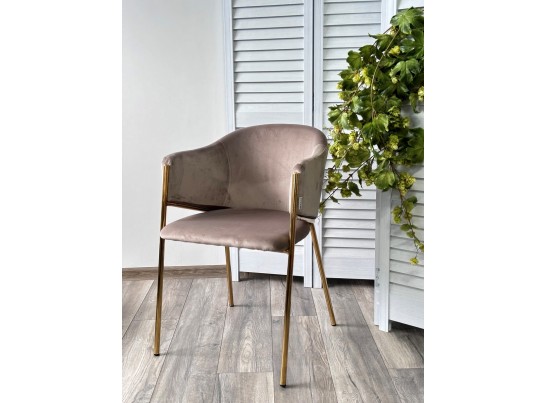 Стул DILL BLUVEL-40 BEIGE, велюр/ золотой каркас 