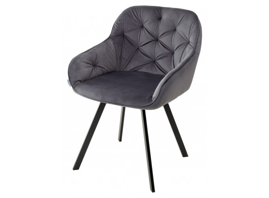Стул GALE 360 град. поворот. BLUVEL-14 GREY, велюр/ черный каркас, 