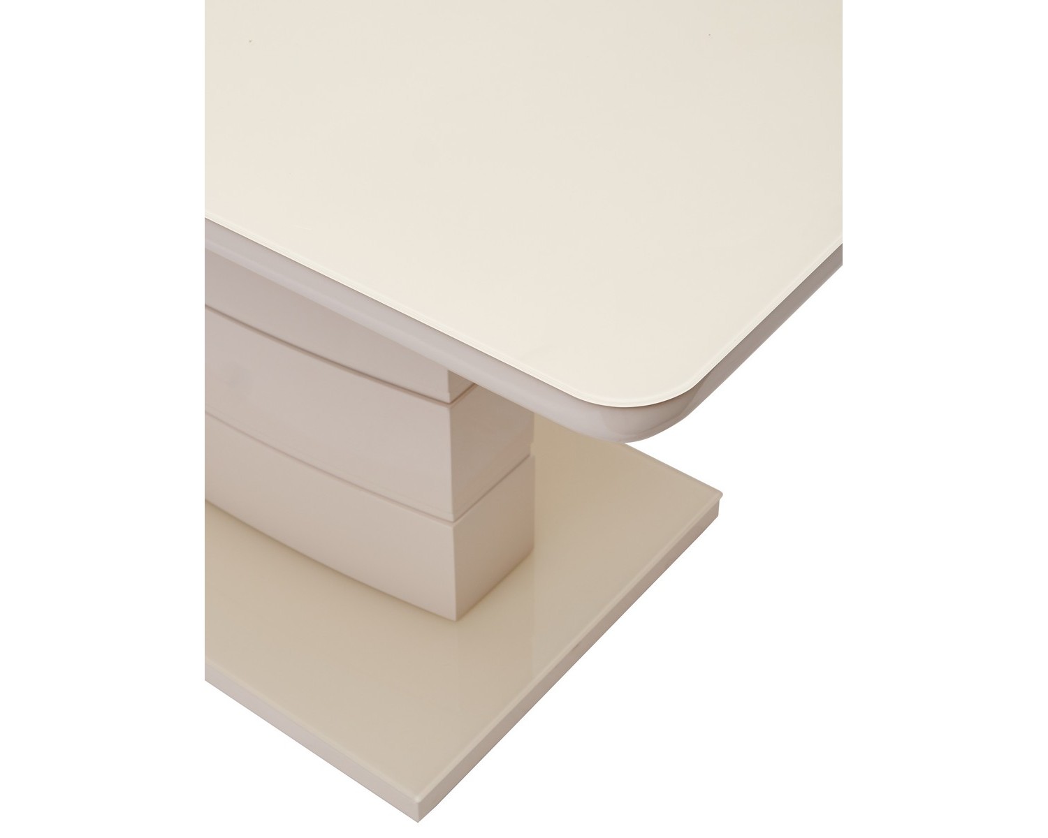 Стол ALTA 120 BEIGE / супер бежевое глянцевое стекло