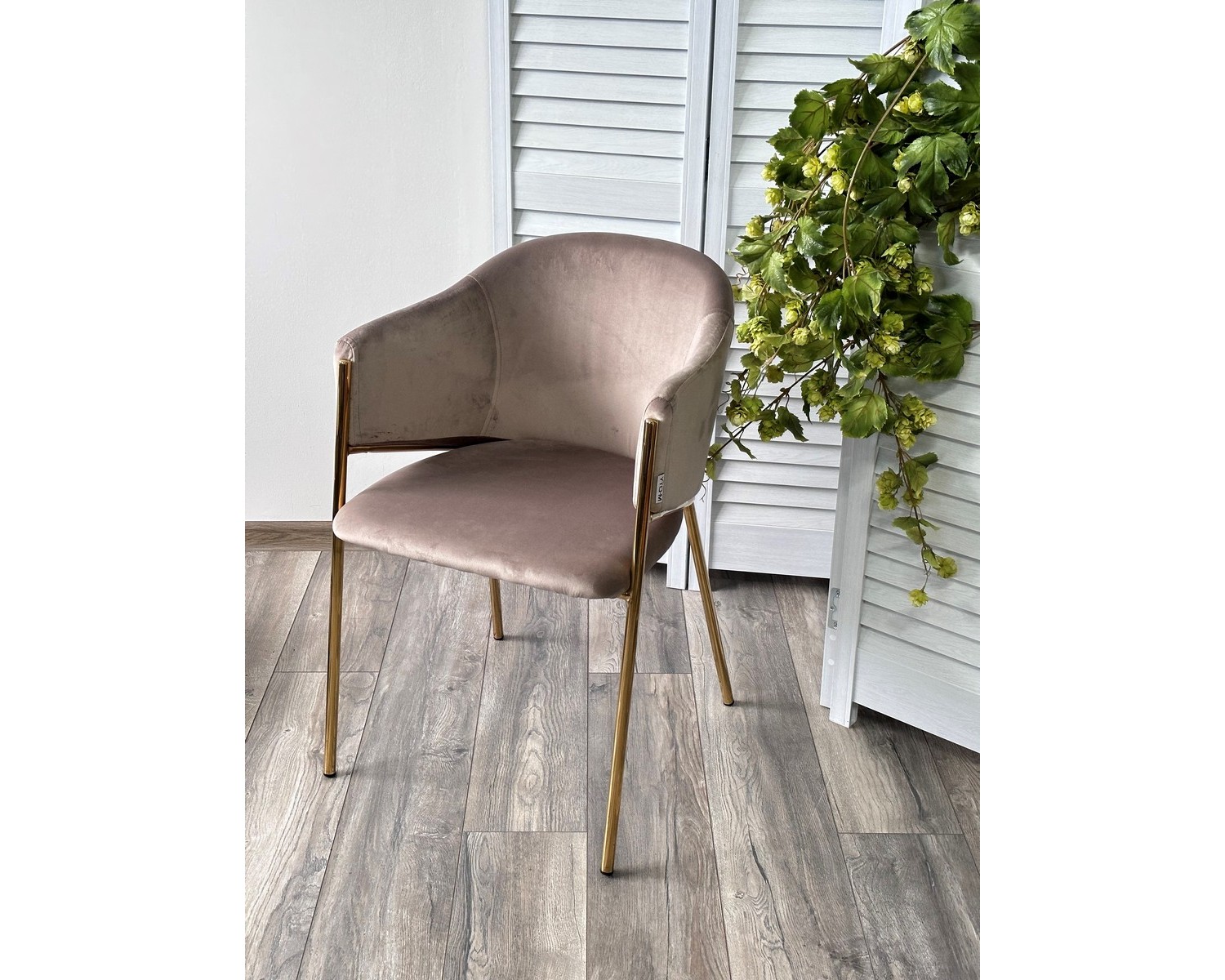 Стул DILL BLUVEL-40 BEIGE, велюр/ золотой каркас